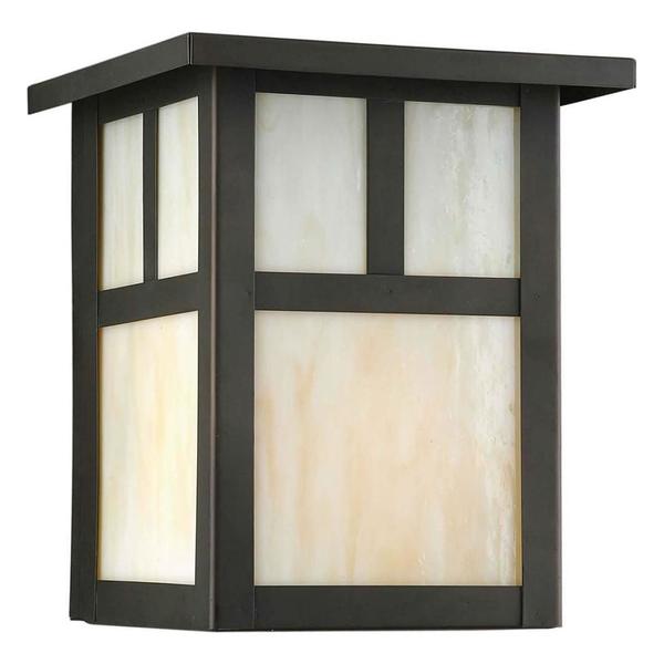 Forte One Light Royal Bronze Honey Panels Glass Wall Lantern 1069-01-14